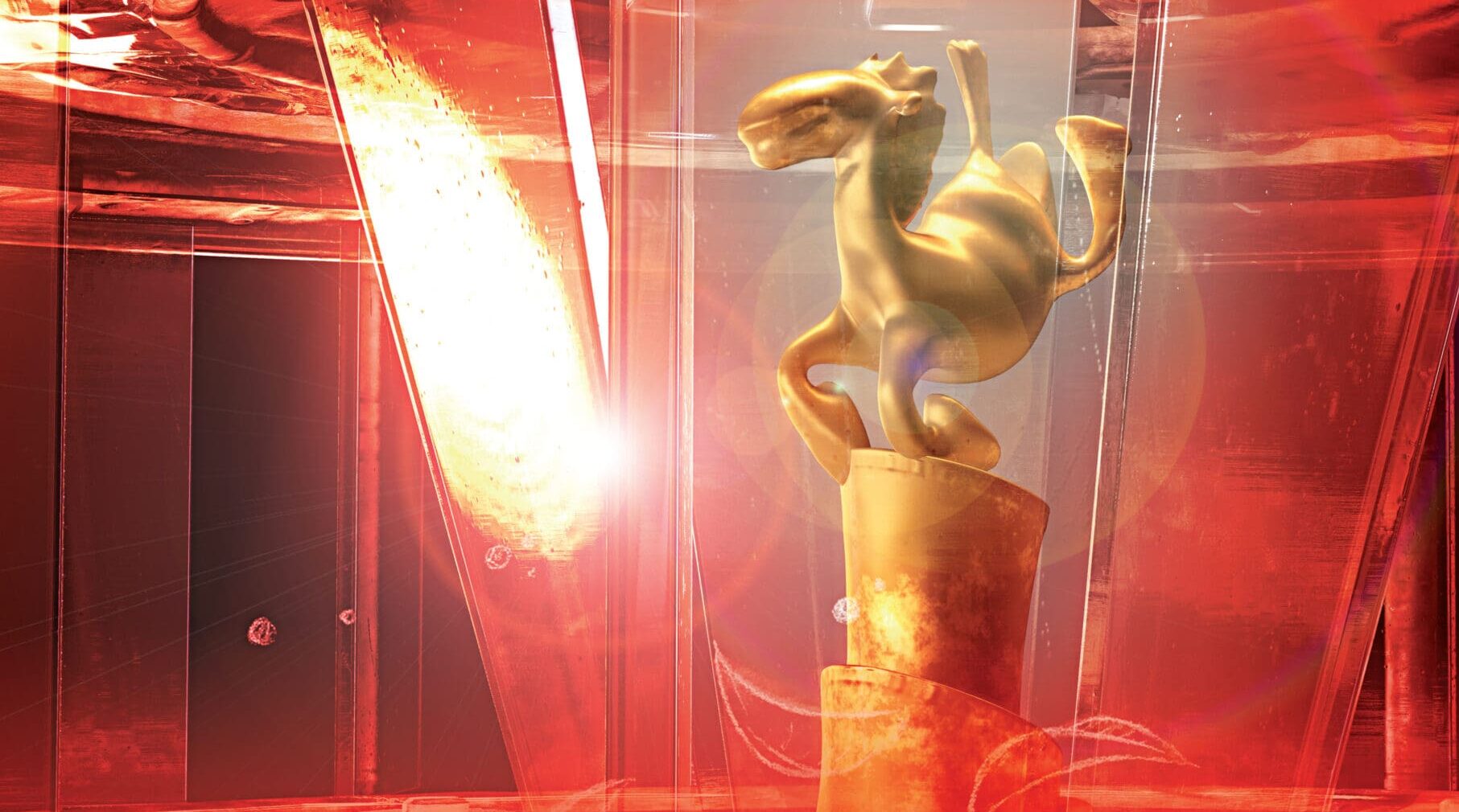 Goldene Trixi-Statue