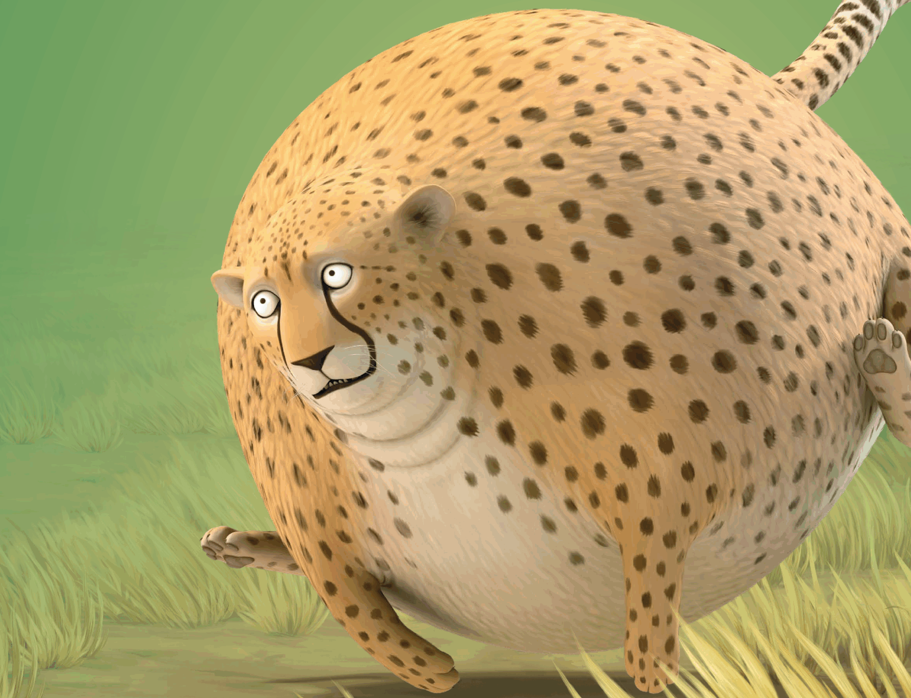 Ein kugelrunder Leopard